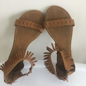 Bohemian Brown Fringe Sandals